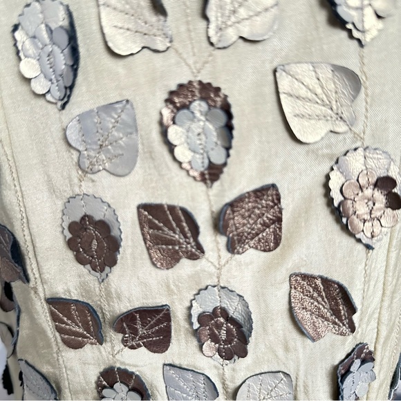 Chic Gold/Olive Textured Button-Up Coat size M - Picture 4 of 10